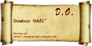 Dombos Odó névjegykártya